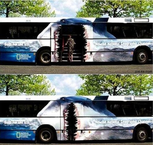 this bus will eat you and convince you to watch national geographic