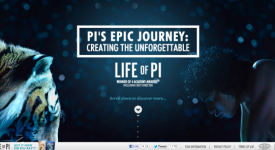 “少年Pi”的活動網站，單單透過滑鼠滾輪就知道幕後制作的心酸啊～