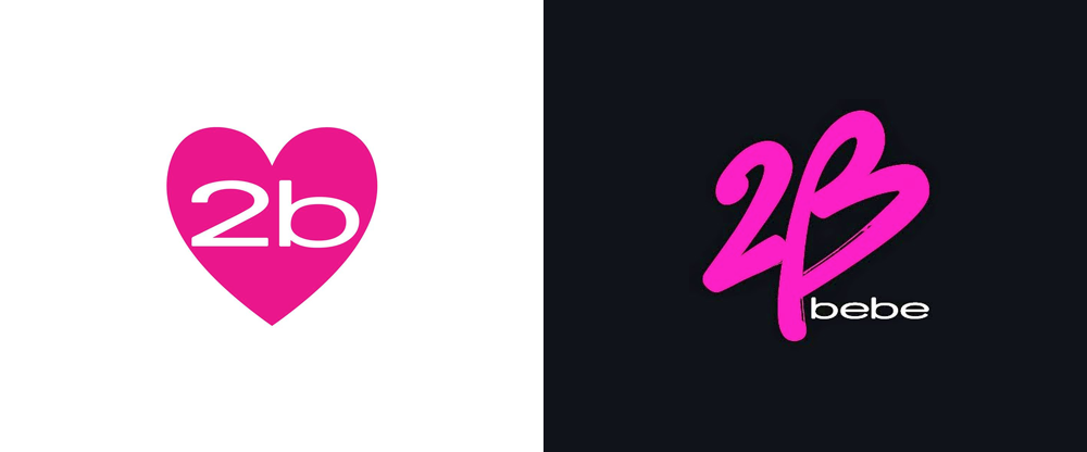 2b bebe logo 美國知名女裝零售商碧碧旗下品牌“2b”新Logo