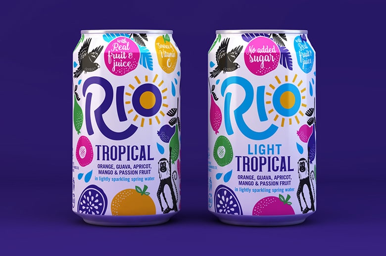 英國氣泡果汁飲料品牌Rio全新的LOGO和包裝