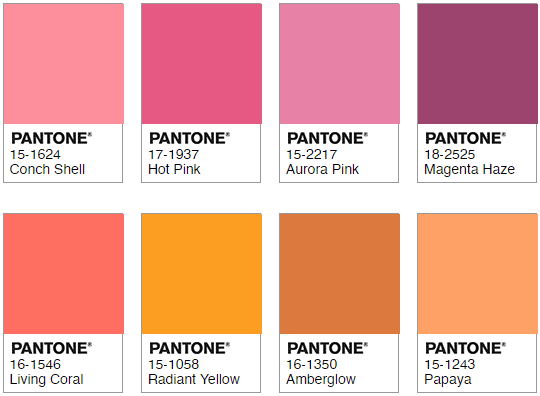 色彩 PANTONE發布2019流行色為珊瑚色 2