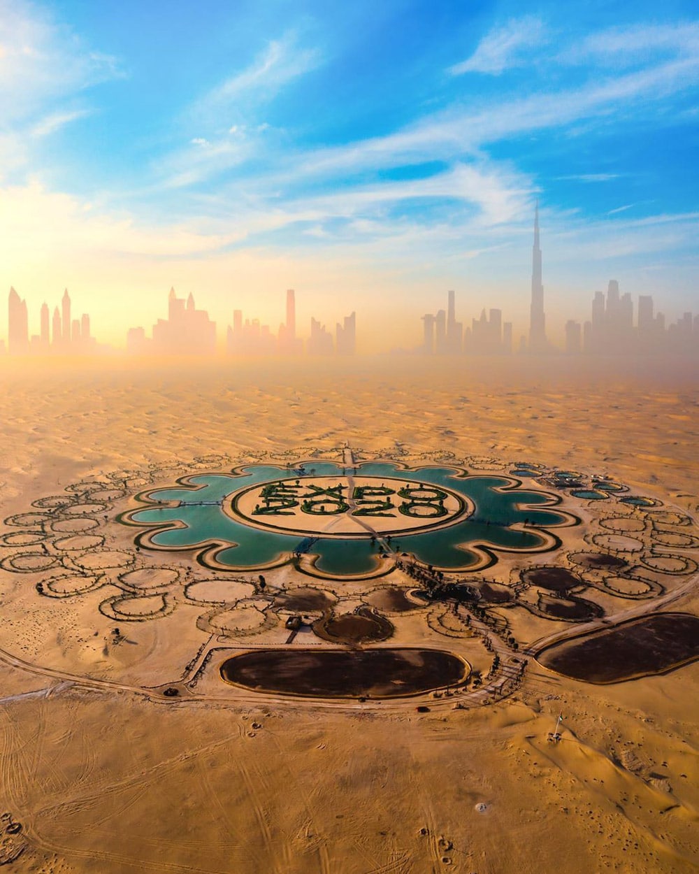 壯觀！ 土豪花巨資在沙漠建造2020年世界博LOGO 2