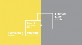 Pantone 發布年度雙流行色：亮麗黃和極致灰