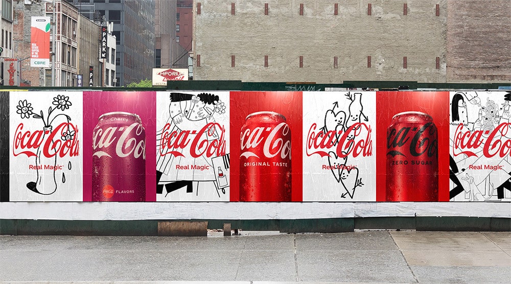 作為更新品牌理念的一部分，可口可樂推出新的「擁抱」標誌 15
