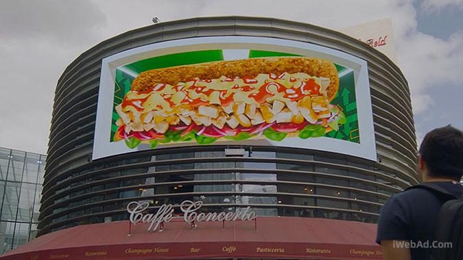 英國SUBWAY戶外3D互動廣告自定義三明治 2