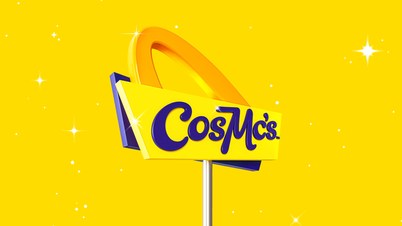 麥當勞「掰」了半截金拱門，為CosMcs 餐廳設計新LOGO